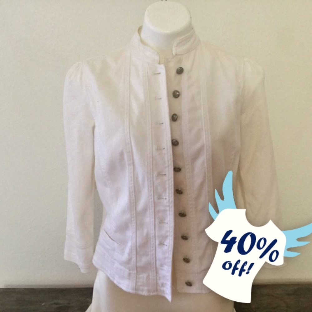 Ralph Lauren white denim fitted military jacket